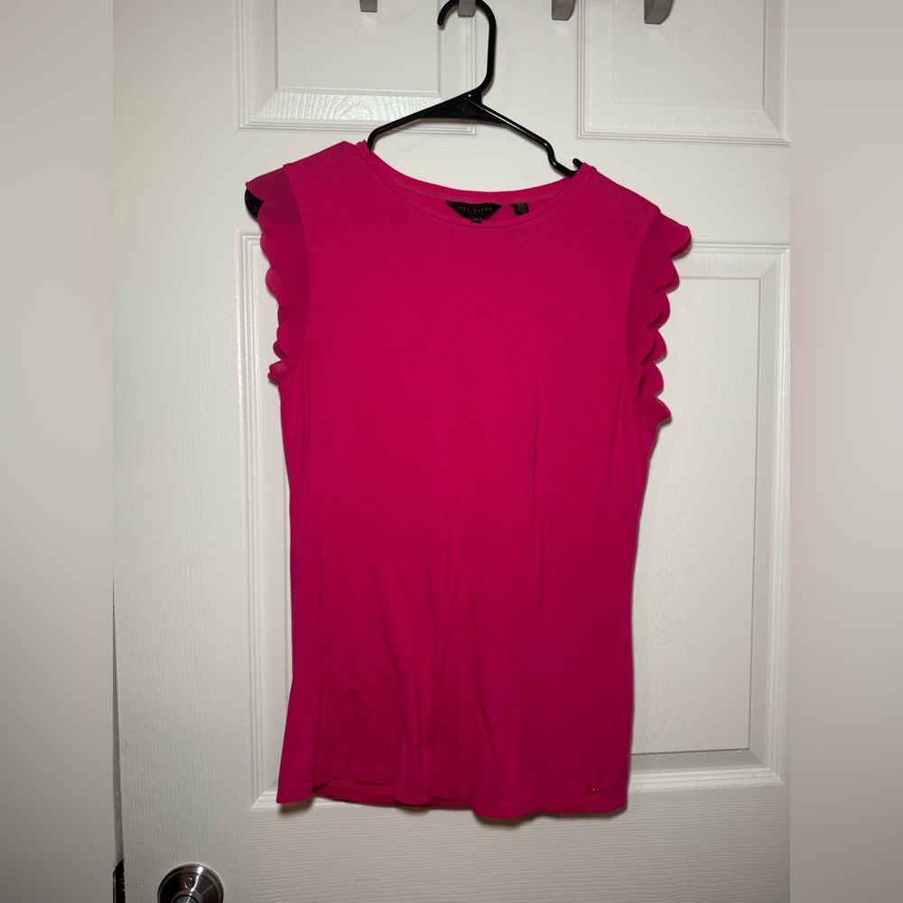 Ted Baker Fuchsia Scalloped Tank Top